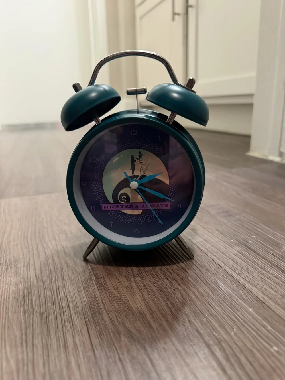 The Nightmare Before Christmas- Forever & Always Teal Twin Bell Alarm Clock